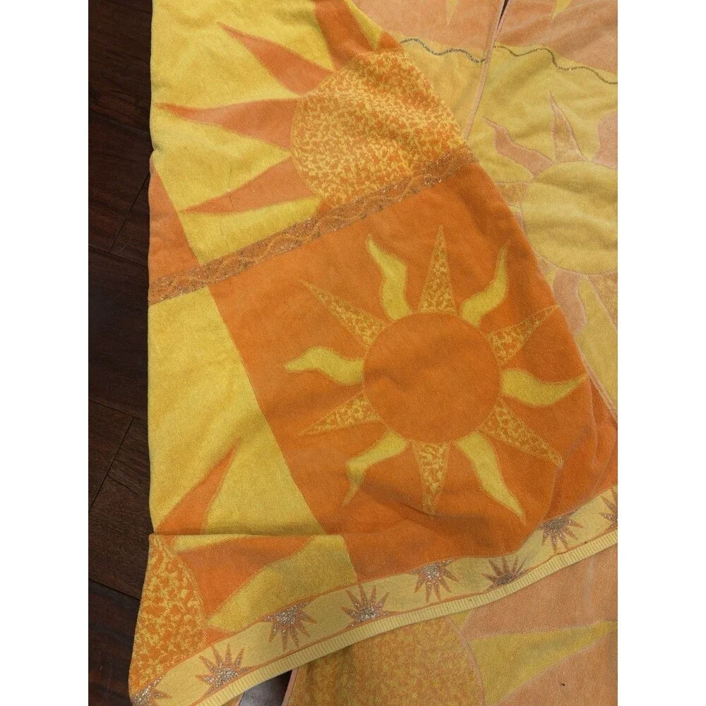Vintage Royal Plaza Beach Towel Vibrant Colors With Giant Sun Sparkle Egypt 2